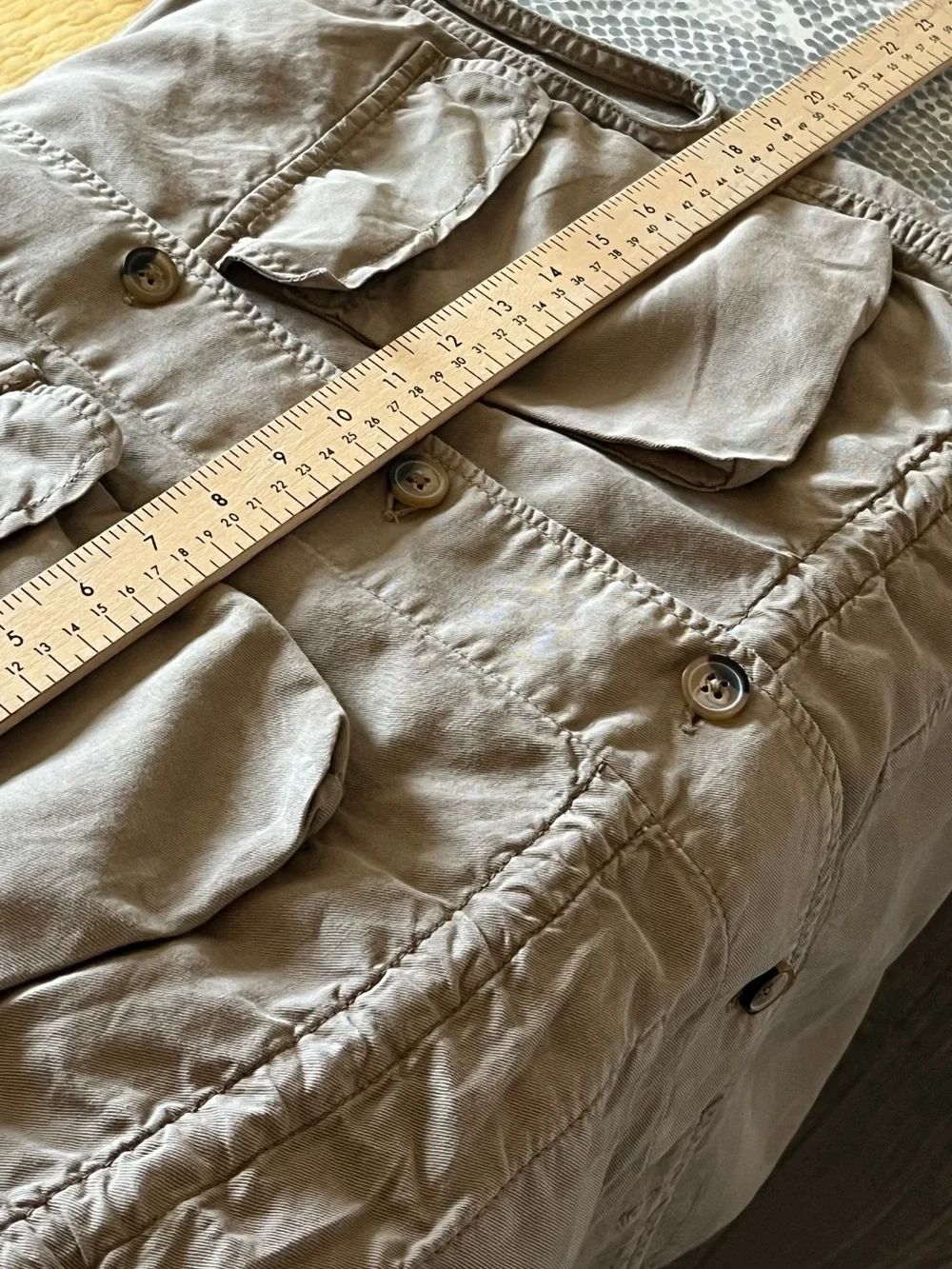Zara Tan Safari Cargo Buttoned Mini Dress. Waist Drawstring. - Picture 10 of 12
